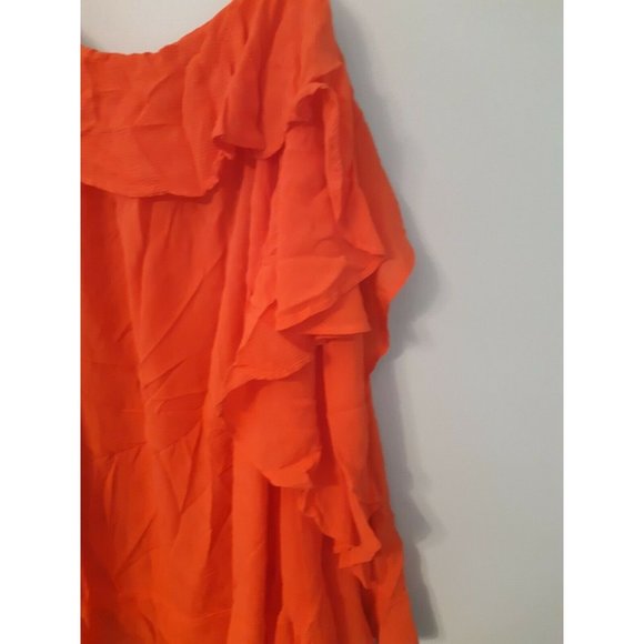 Free People Ruffles Cami Tank Shirt Orange Melon - Picture 4 of 6